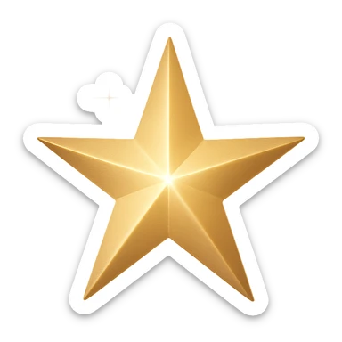 small star with a soft glow, glamorous and stylish, no background sticker