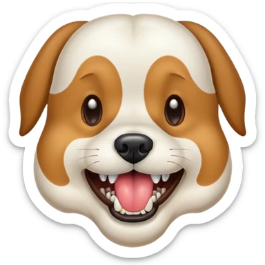 Dog with a tooth pulled out sticker