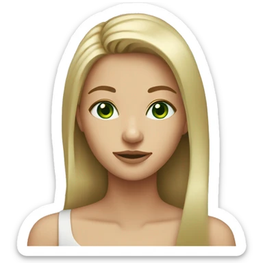 dark blonde girl green eyes sticker