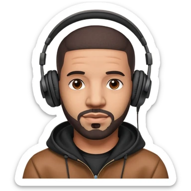 drake Black Headphones sticker