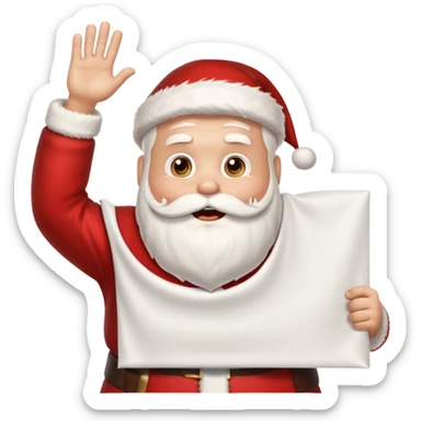 drunk santa holding up a huge blank banner 4 times his size above his head sticker