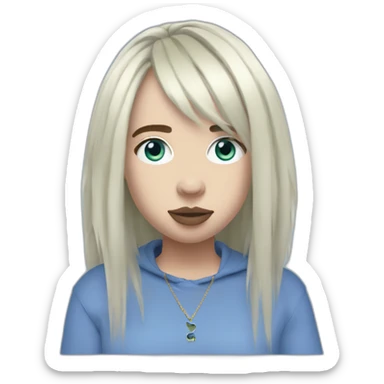 Billie eilish chanteuse 2018 cheveux bleus sticker