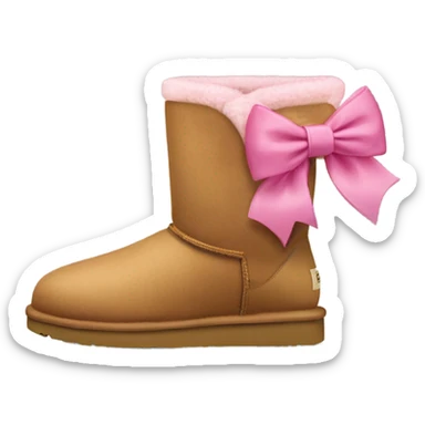 ugg boots with a pink bow sticker