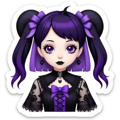 Cute Kuromi Goth sticker