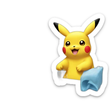 pikachu-washing-hands-with-soap sticker