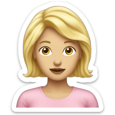 Femme blonde qui essaie une perruque sticker