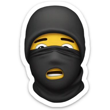 Man with ski mask crying  sticker