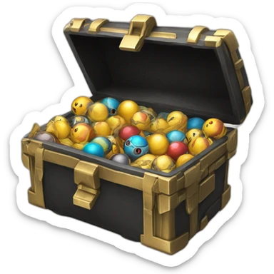 Pokemon Game LootCase Black Color Rich Treasure Legendary Epic Pokeballs and Pokemons Inside sticker