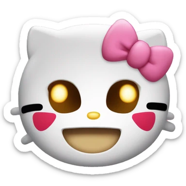 A hello kitty dying of laughter sticker