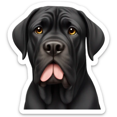 Black English mastiff with tan stripes on forehead sticker