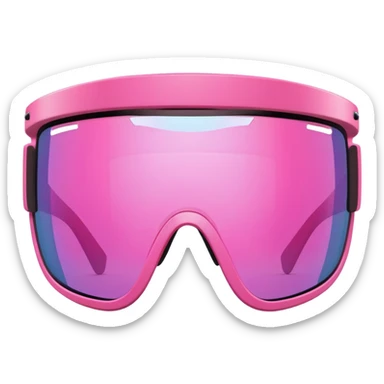 sporty pink shield visor sunglasses with chunky oversized frame, athletic design, sturdy thick appearance, one-piece lens sticker