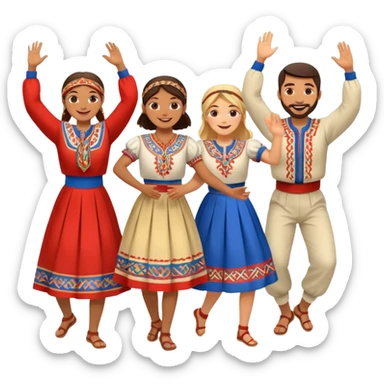 Serbian kolo dancing sticker