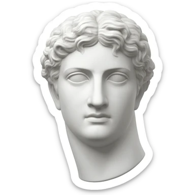 White marble Apollo statue bust  sticker