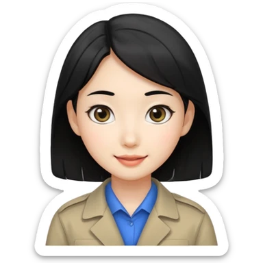 A big eye
Black-haired young Korean female guide sticker