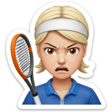 female tennis player angry sticker