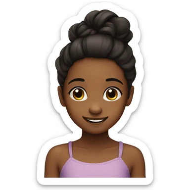 5 years old gir. Brown skin, happy face and whavy black hair sticker