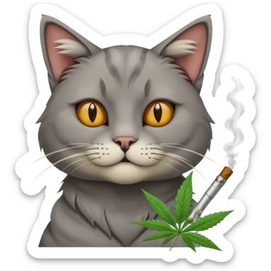Un gato fumando un porro sticker