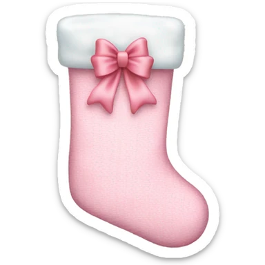  light pink Christmas stocking with bow sticker