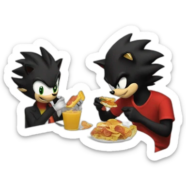shadow the hedgehog eating lunch with jfk sticker