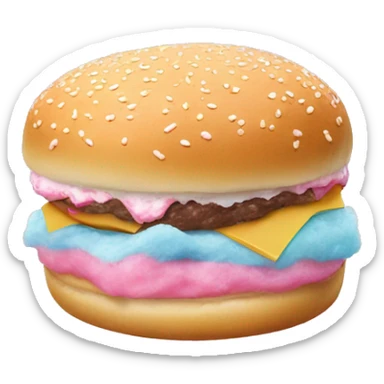 Cotton candy cheeseburger sticker