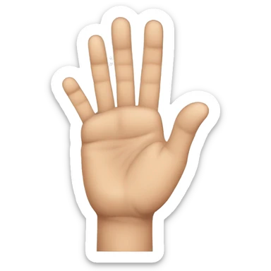 make a left hand. make the hand have five fingers. the only fingers that are extended are the pointer finger and the thumb the pinky, ring and middle fingers are tucked behind the hand.  sticker