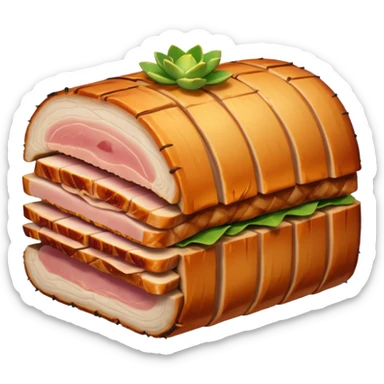 Round boneless pork belly lechon sticker