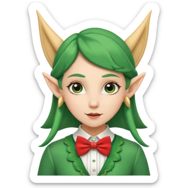 female elf with bow tie sticker