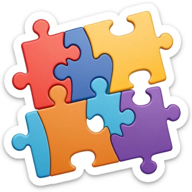 puzzle pieces fitting together sticker