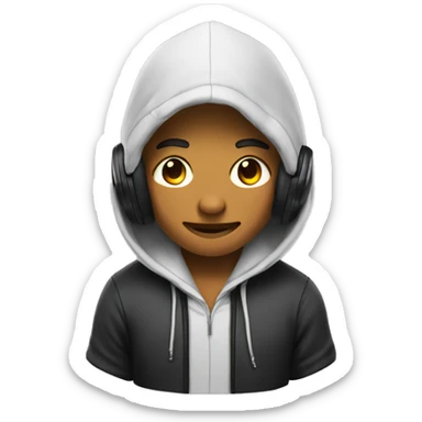 gamer ith headphones and hoodie sticker