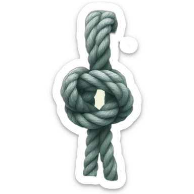 Rope tied in a knot meant to hang things sticker
