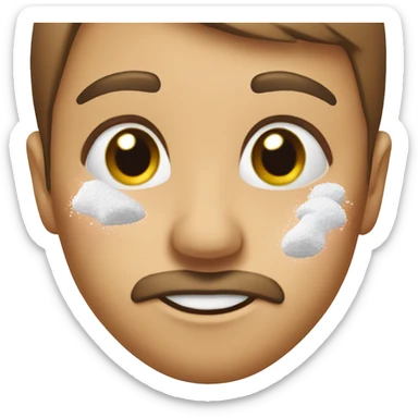 Nose sniffing powdered sugar sticker