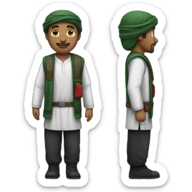 A man wearing Palestine clothing  sticker