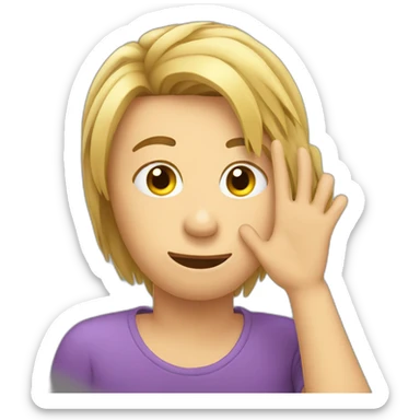 head with hand scratching hair to think sticker