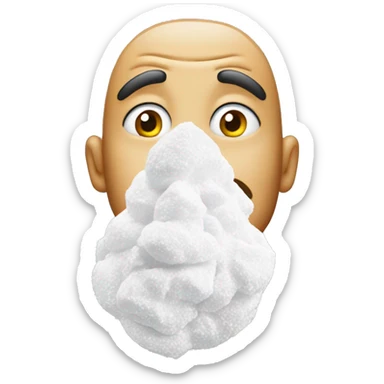 Nose sniffing powdered sugar  sticker