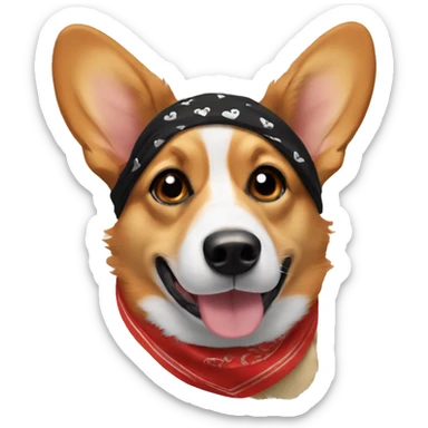 Black and tan corgi with bandana sticker
