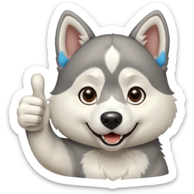 A husky dog doing a thumbs up sticker