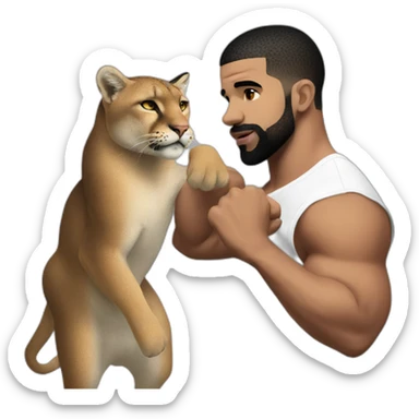 drake flexing with big cat sticker