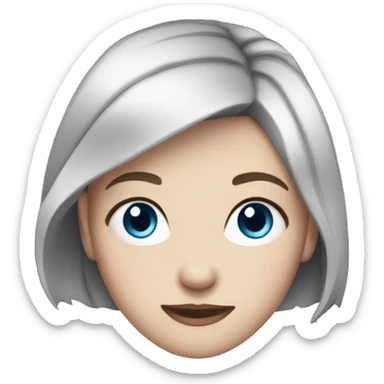 teenage girl with short purple hair with blue eyes and pale skin sticker
