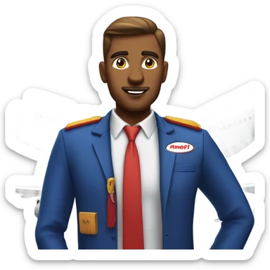 Dumb male flight attendant on Southwest Airlines  sticker