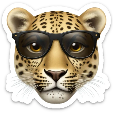 leopardo con gafas sticker