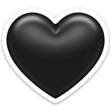 Ebony color heart sticker