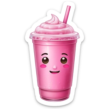 Pink iced coffee sticker