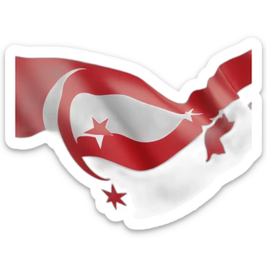 Turkish cyprus flag sticker