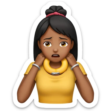 emoji chocking it’s self out with hands around neck black girl sticker