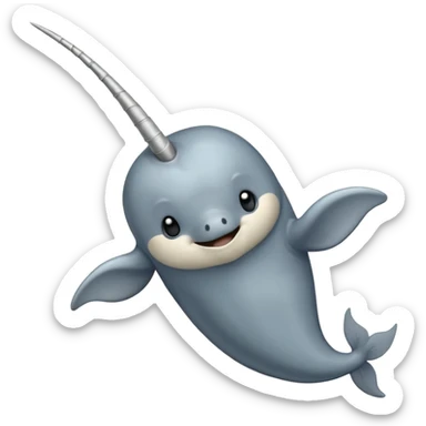 narwhal and gibbon combined sticker