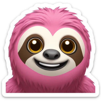 Pink sloth smiling sticker