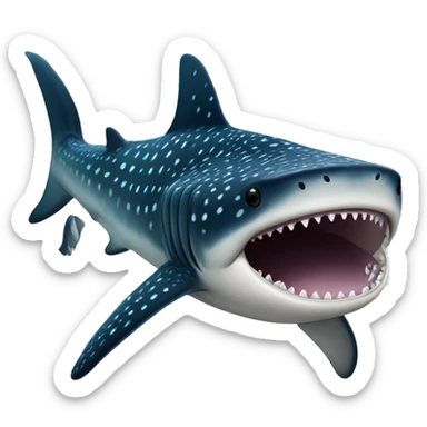 whale shark, widemouth no teeth sticker