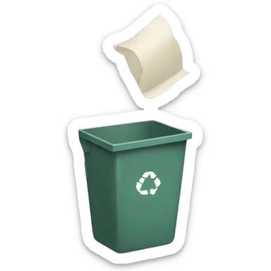 Throwing paper ball in Trash can sticker