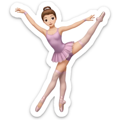 Ballet dancer in over the knee socks and brown hair sticker