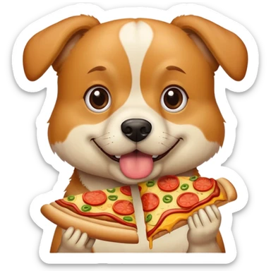 Dog eating pizza and eating in-n-out sticker